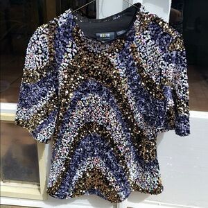 Maeve from Anthropology sequined top.